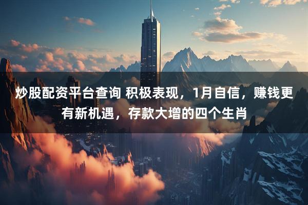 炒股配资平台查询 积极表现，1月自信，赚钱更有新机遇，存款大增的四个生肖